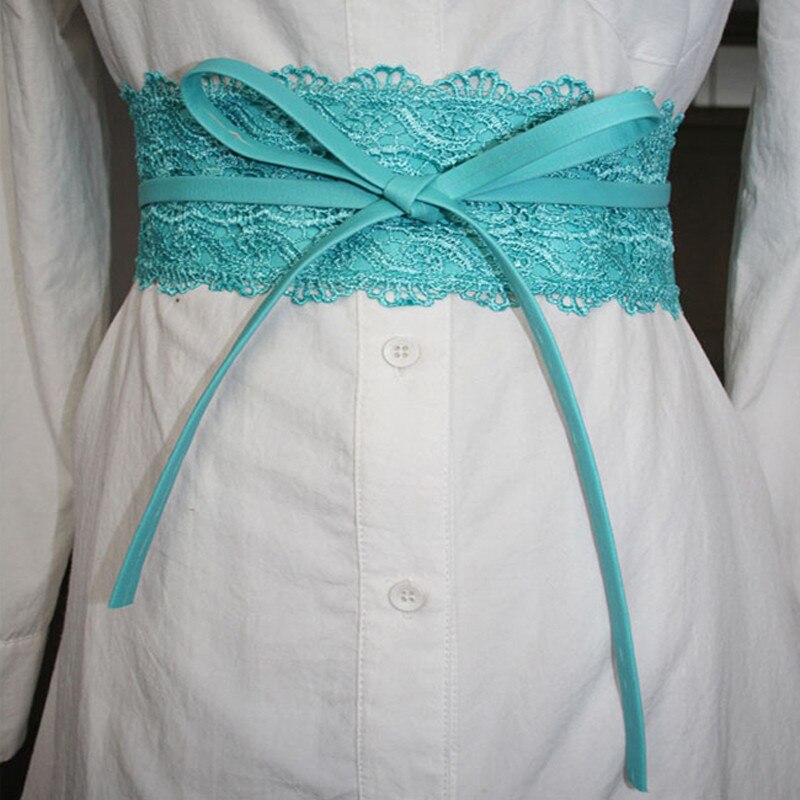 Boho Style large Corset dentelle ceinture femme ceinture élastique ceintures pour femmes robe de mariée ceinture