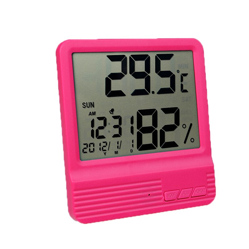 LCD Digital Alarm Clock Temperature Humidity Meter Indoor Outdoor Hygrometer Thermometer Memory Weather Station -1 -2: CX-301 Red