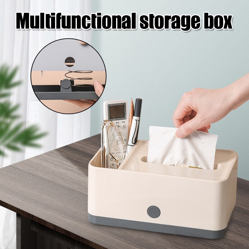 Good Healthy Simple Multifunctional Tissue Box Desktop Sundries Storage 2 Dual Use Case 22x13.3x9.6cm