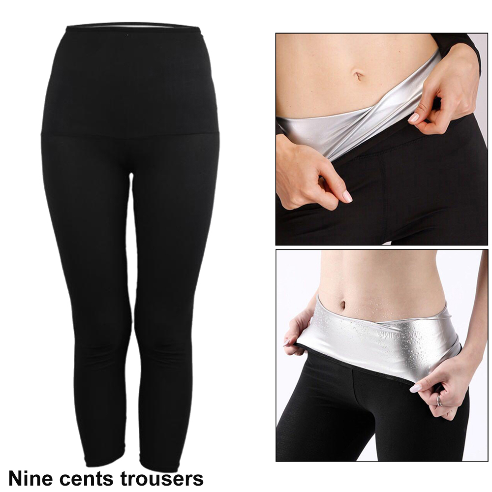 Sauna Sweat Suit Weight Loss Shapewear Shorts Pockets Waist Trainer Body Shaper Sweatsuit Exercise Fitness Gym for Women Girls: L / Blue