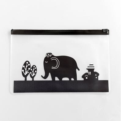 1 stk søte dyr elefant rev sjiraff ekorn scrub pvc  a5 arkivmappe dokument arkiv bag skrivesaker pose  e2094: Elefant