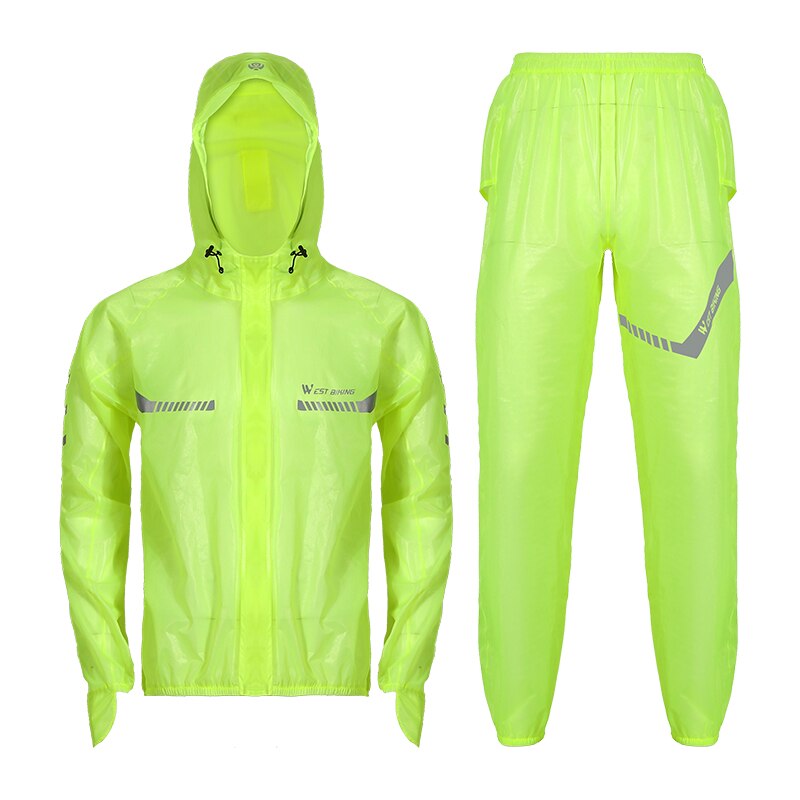 WEST BIKING-chubasquero impermeable para ciclismo, impermeable a prueba de viento, reflectante, chaqueta de ciclismo para bicicleta de montaña y carretera, pantalones, traje, ropa para hombre y mujer: L / Negro