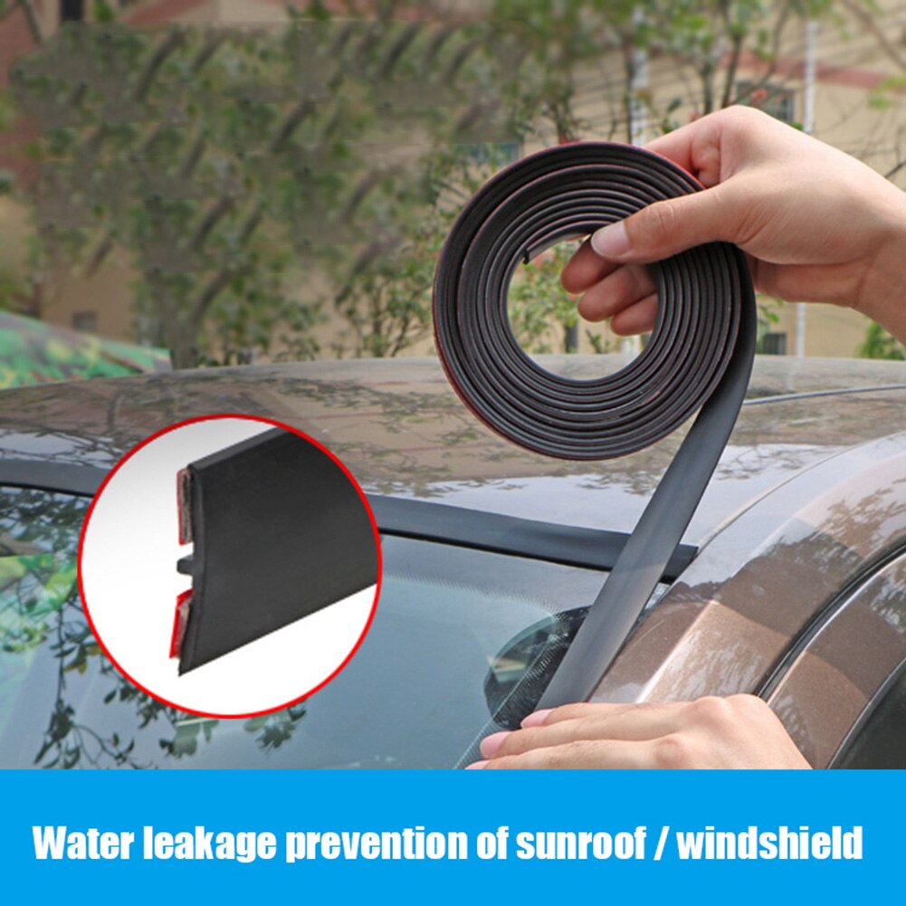 2m Car Door Rubber Strip Tape Waterproof Automotive Windshield Roof Sealing Stickers for Noise Insulation Interior Accessories