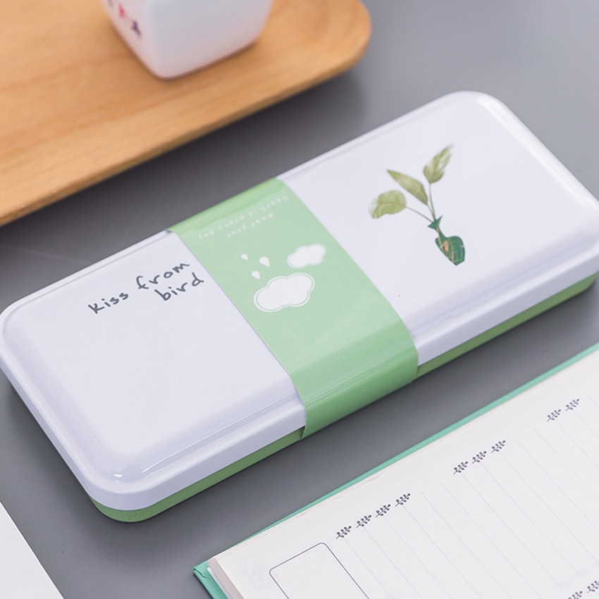 18.8x8.2cm Metalen Scharnierende Potlood Pen Box Rechthoekige Lege Blikken Doos Containers, , sieraden en Opslag Tin Kit, Thuis Organisator