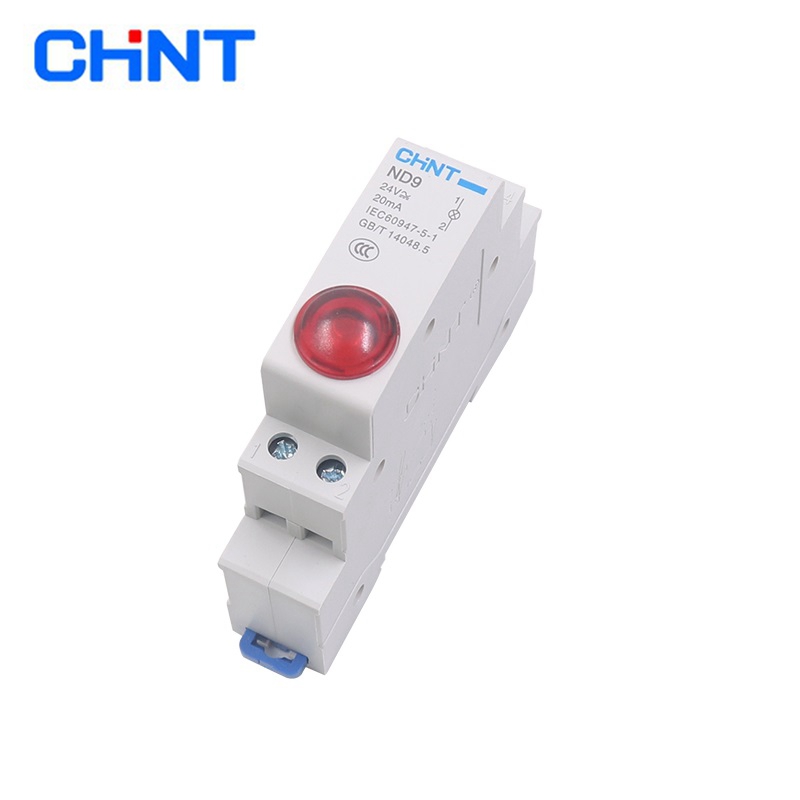 1PC CHINT ND9 PILOT LIGHTS LED RED GREEN AC/DC 24V 220V Modular DIN Rail Lamp Indicator Light: Red / 6V