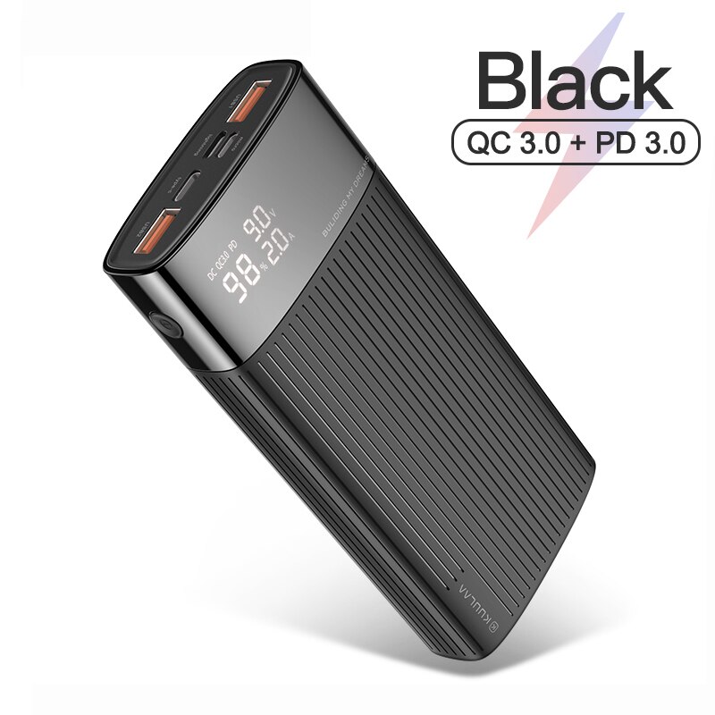 Banco de energía de 20000mAh para iPhone, Samsung, Huawei, tipo C, PD, carga rápida + carga rápida 3,0, batería externa USB