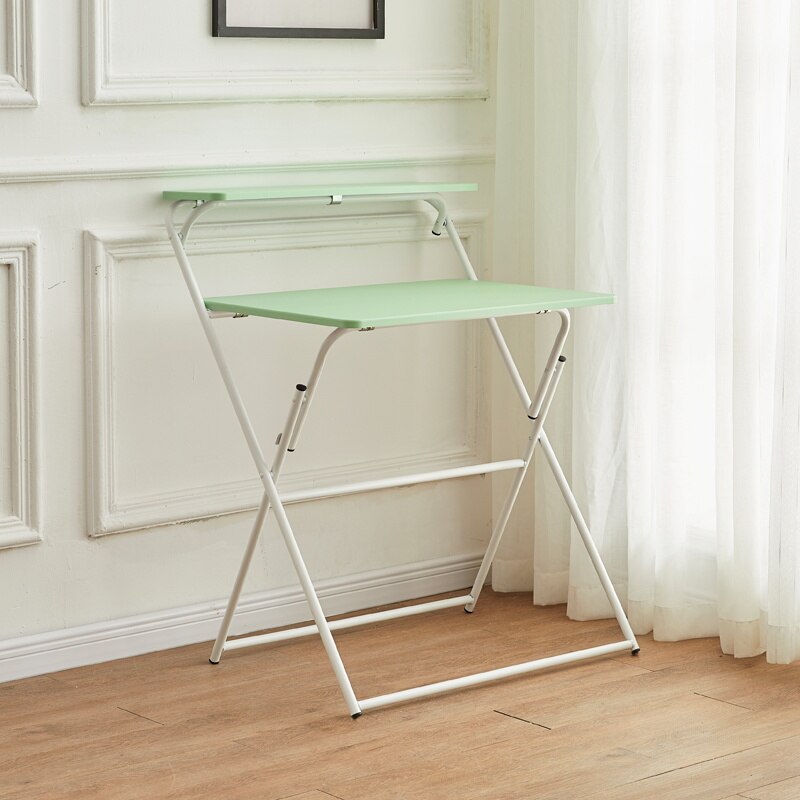 Bureau pliant petit ménage ordinateur table pliable étudiant dortoir écriture apprentissage moderne simple bureaux: Vert clair