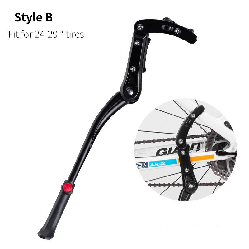 Fiets fietsstandaard standaard racefiets parkeren mtb bagagedrager zijstandaard voet verstelbaar 36-40.5cm fietsaccessoires: Stijl b  jc1005bk