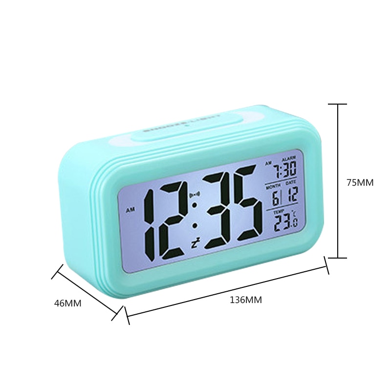 Schreibtisch Digital LED Alarm Uhren Thermometer Woche Schlummern Uhr Electonic Tisch Kalender Beleuchtung LCD Anzeige Heimat Timer: C3