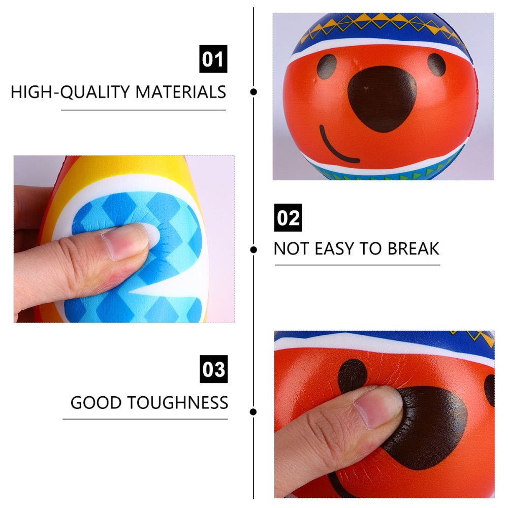 1 Set Large PU Solid Bowling Ball Kit Practical Durable Useful Children Sports Plaything Exercise Accessory Indoor Sports Tool f