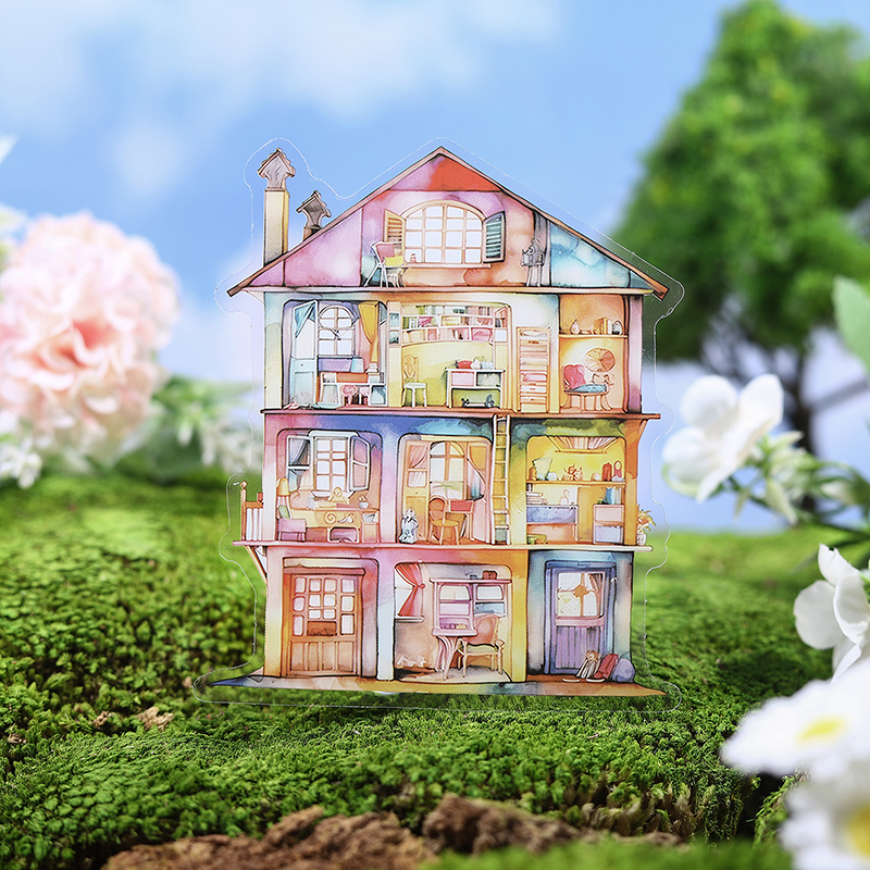 5-delig Dream House PET-stickerpakket DIY Scrapbooking Decor Fotoalbum Creatief briefpapier Collage Materialen Stickers