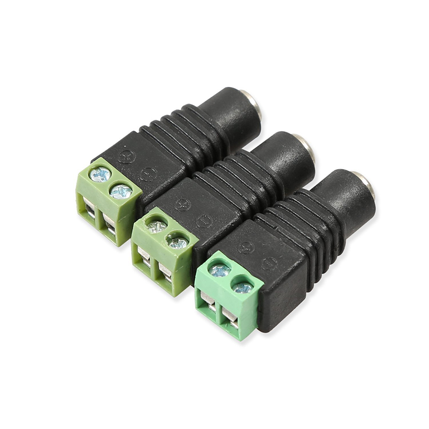 Wsdcam 10 Stks/partij 5.5Mm X 2.1Mm Vrouwelijke Mannelijke Dc Power Plug Adapter Voor 5050 3528 5060 Enkele Kleur led Strip En Cctv Camera 'S