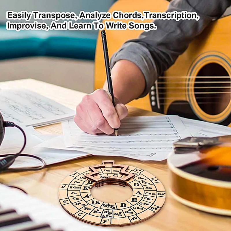 Wooden Melody Tool Chord Wheel Guitar Tools Wooden Chord Tool Roundel Of Fifths Wheel Melody Tool For Notes Chords Key Signature