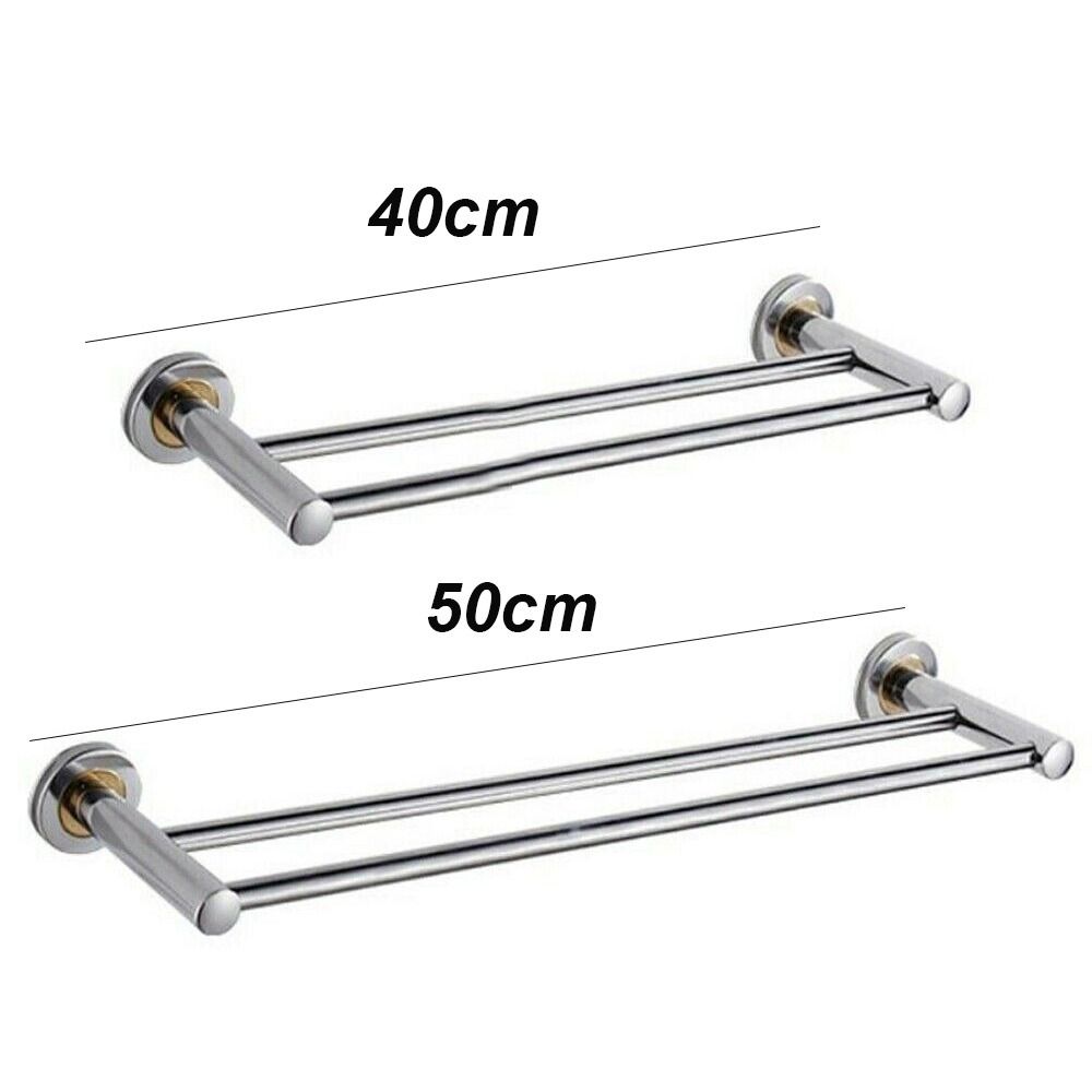 40/50Cm Muurbevestiging Enkele/Dubbele Handdoekrek Roestvrijstalen Opbergplank Huishoudelijke Badkamerhanger Houder Nuttige Hardware