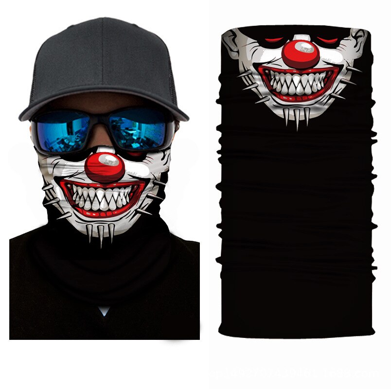 2021 3D czaszki twarze szalik odkryty wielofunkcyjny mężczyźni magia zmienny szyi Tube Snood Bandana cieplej Unisex szaliki obóz turystyczny: S32