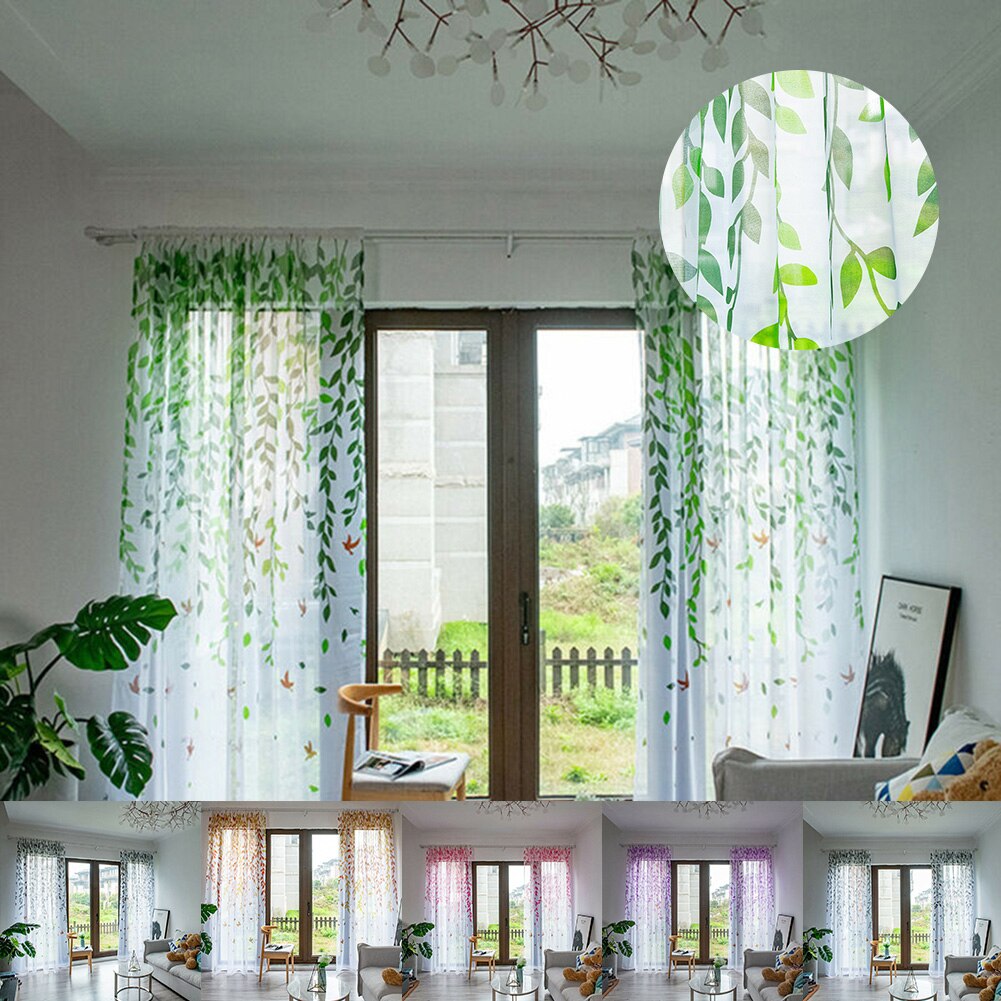 Rideau imprimé avec ficelle de séparation, décoration romantique pour la maison, en Polyester pur