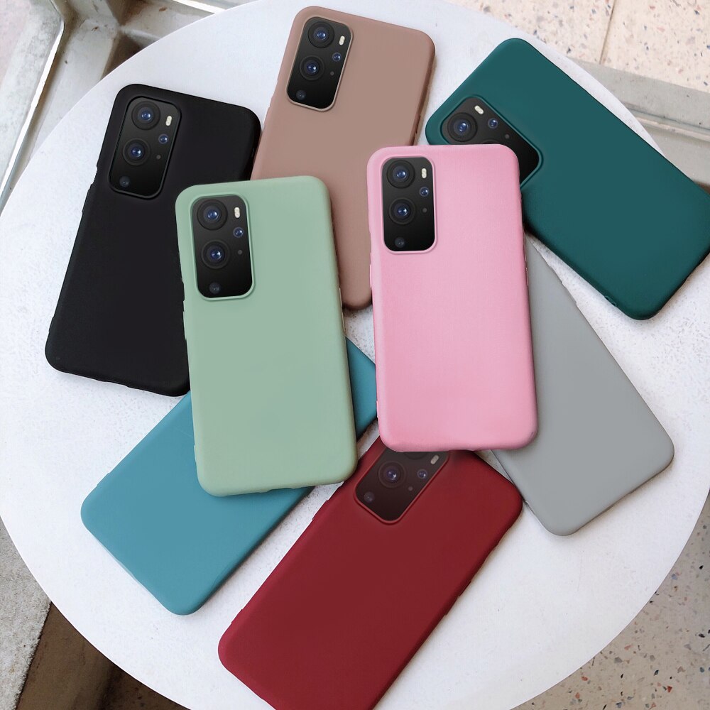 Case Voor Oneplus 9 Pro Cover Dunne Matte Soft Tpu Geen Vingerafdruk Beschermende Shell Funda Caps