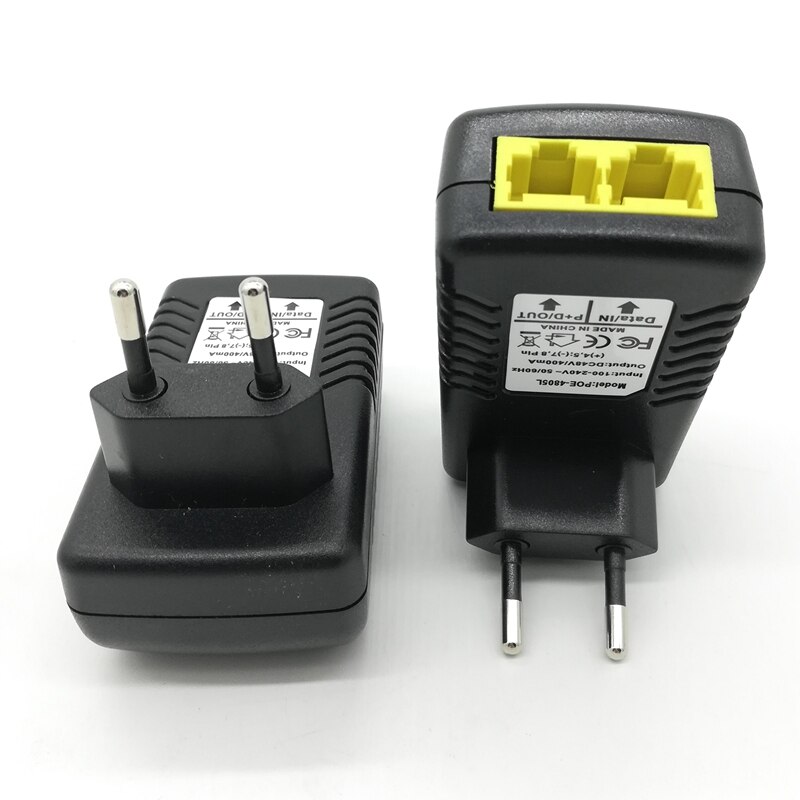 Passiv poe 4805 48v 0.5a europeisk standard støpsel-i poe injektor strøm over ethernet(eu plugg)