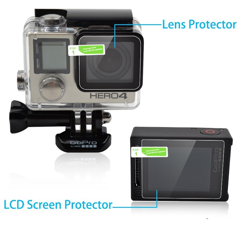 Screen Protector Ultra Clear LCD + Camera Behuizing Lens Protector Film voor Go Pro HERO 4 Camera Accessoires