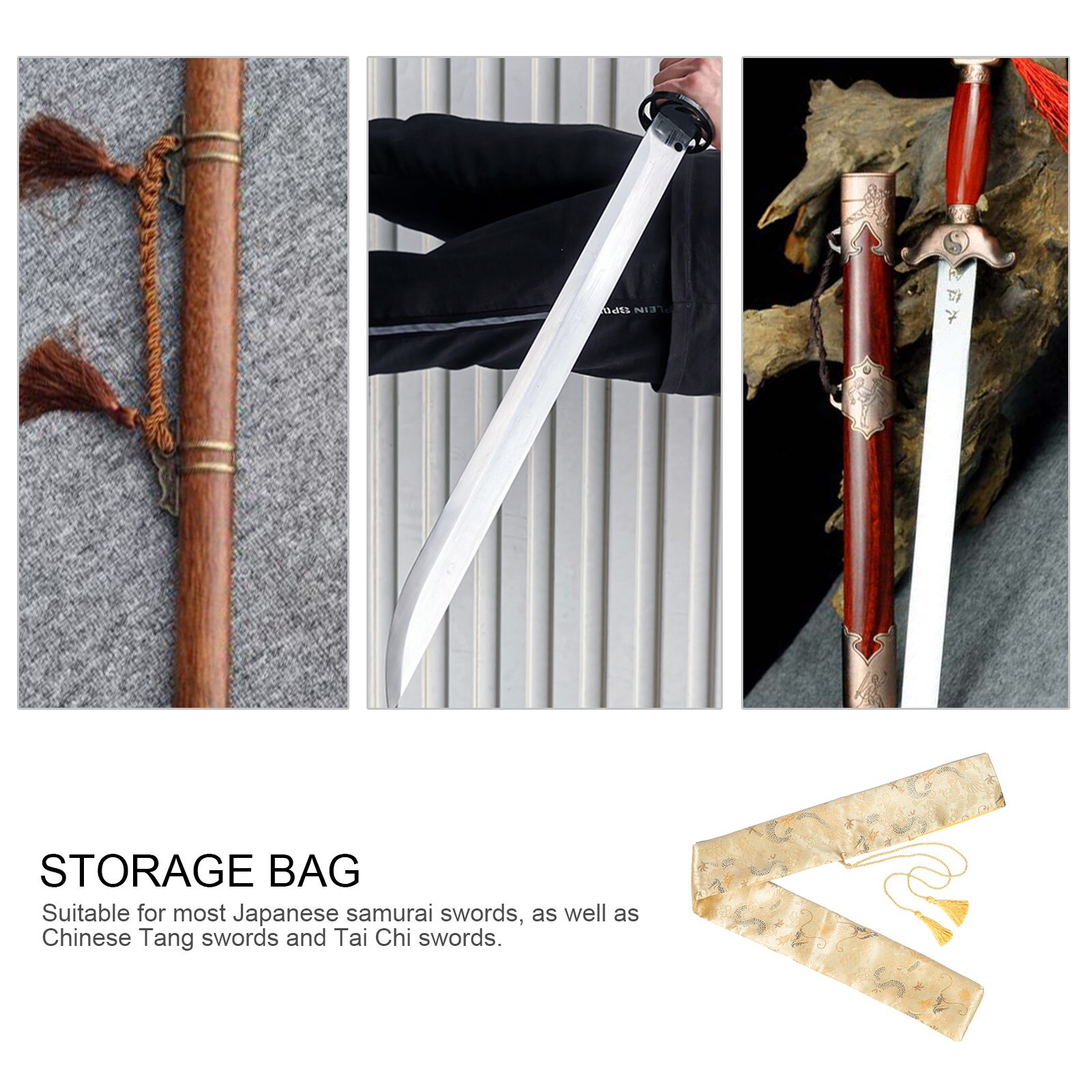 Waterproof Sword Carry Case - 104cm Japanese Style Storage Bag With Shoulder Strap Black