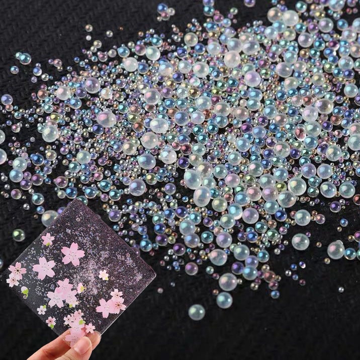 50G DIY Colorful Mix Water Bubble Glass Bead For Mold Resin Filling Assorted Micro Bead Resin Art Supplies Jewerly Making