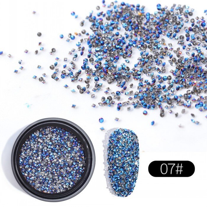 1 doos Kristallen 3D Nail art Micro Zirkoon 1.2mm Micro Strass Stenen Nail Art Glas Caviar Kralen Voor Nagels 3D Decoraties NR31: 7