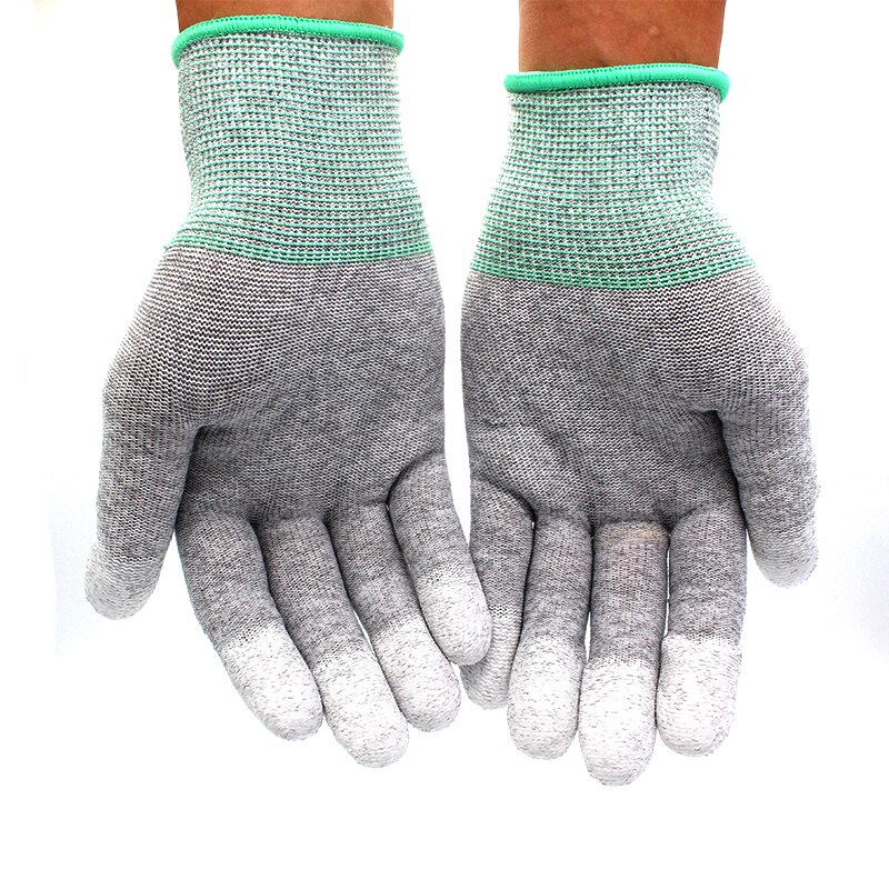 Handy Reparatur Carbon Faser Handschuhe PU Isolierung Beschichtung Finger Anti Statische Handschuhe ESD Elektronische WorkingTablets Fix Werkzeuge