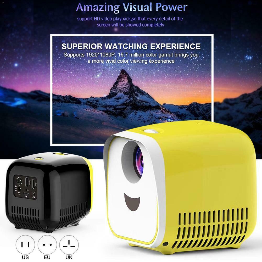 Mini Portable Projector LED Home Theater Cinema HD 1080P Display USB/HDMI/TF Card Interface FKU66