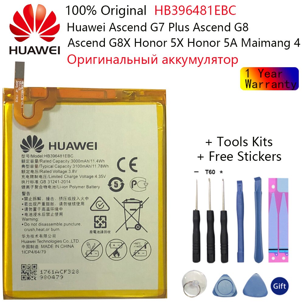 Original Phone Battery For Huawei honor 7C 7A 8 9 9 lite Nova 2 3 4/2i Ascend P10 P20 Huawei P30 P30 Pro Mate 8 9 10 /10 20 Pro: HB396481EBC