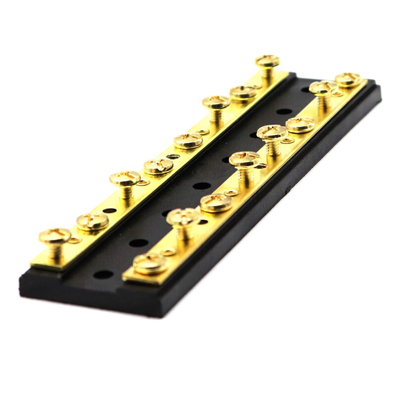 Universal 60A 8/10/12/16 Way Brass Buss Bar Insulator Base Power Distribution Terminal Block Accessories For Car Boat: Dark Grey