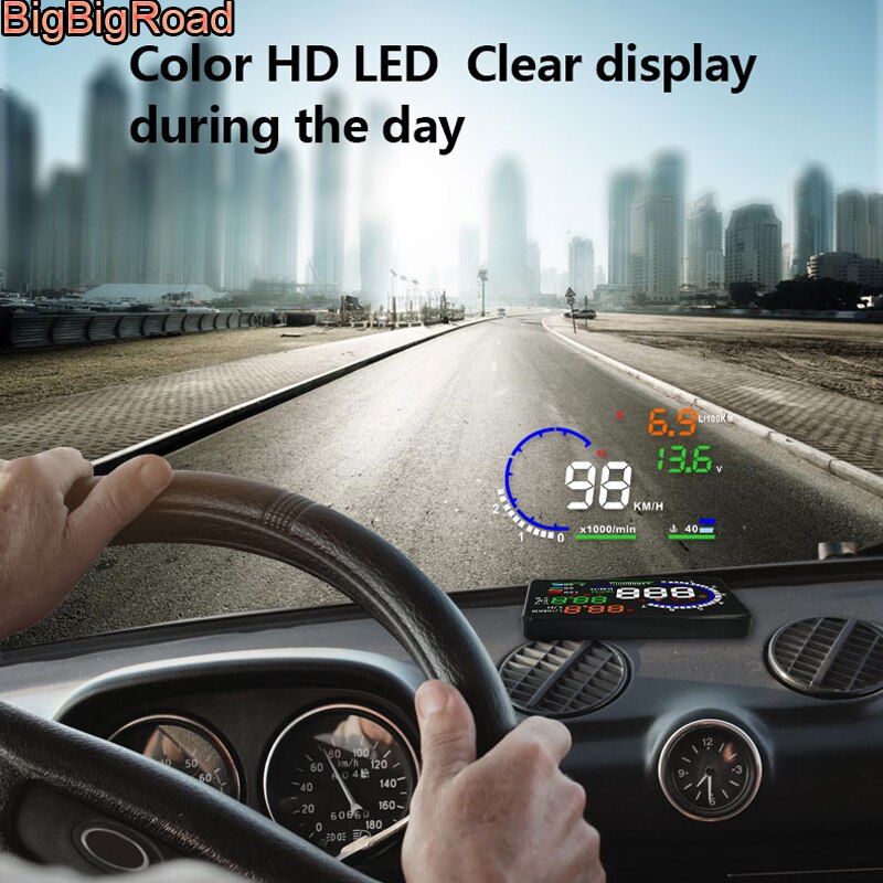 Bigbigroad bil vindruta projektor obd 2 hud head up display för nissan altima titan tiida almera qashqai x-trail x trail  t31