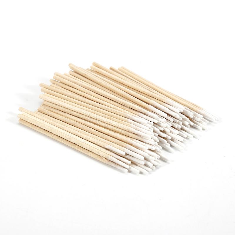 100 pièces manche en bois bâton coton-tige Nail Art coton-tige pointe pointue bourgeons outil de nettoyage outil de beauté des ongles