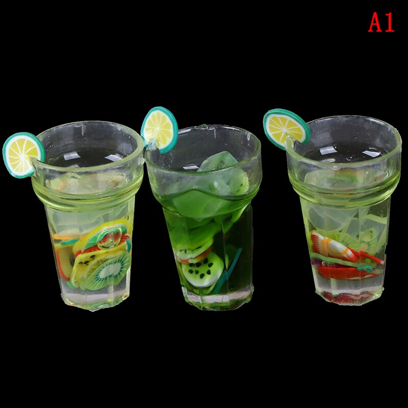 1/12 Dolls Accessories Furniture Toy Miniature Food Mini Resin Fruit Bottle Simulation Drinks Model Toys Drink Play Dollhouse