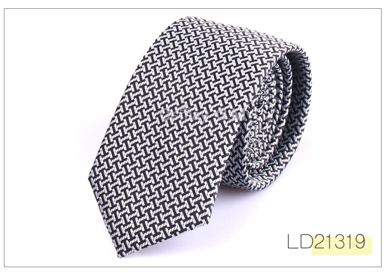 Jacquard vevd halsslips for menn bryllup business klassiske slips polyester slim herre slips for dress 6cm bredde slips: Ld21319