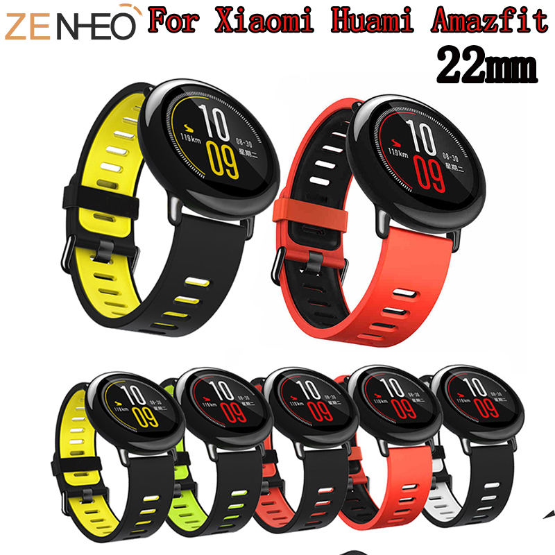 Correa de 22mm para Xiaomi Huami Amazfit Pace Band, muñequera de repuesto de silicona para Samsung Gear S3 Frontier, correa de reloj clásica