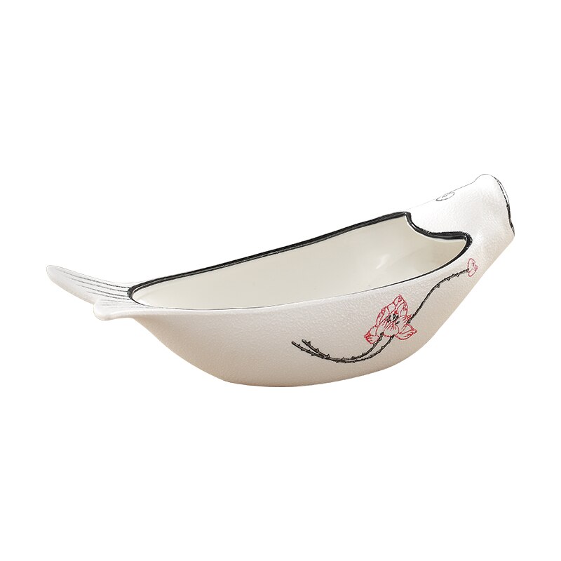 Ceramic Dinner Plate Fish Sculpture Desktop Decoration Steak Sushi PlateRestaurant Table Decoration PlateExquisite