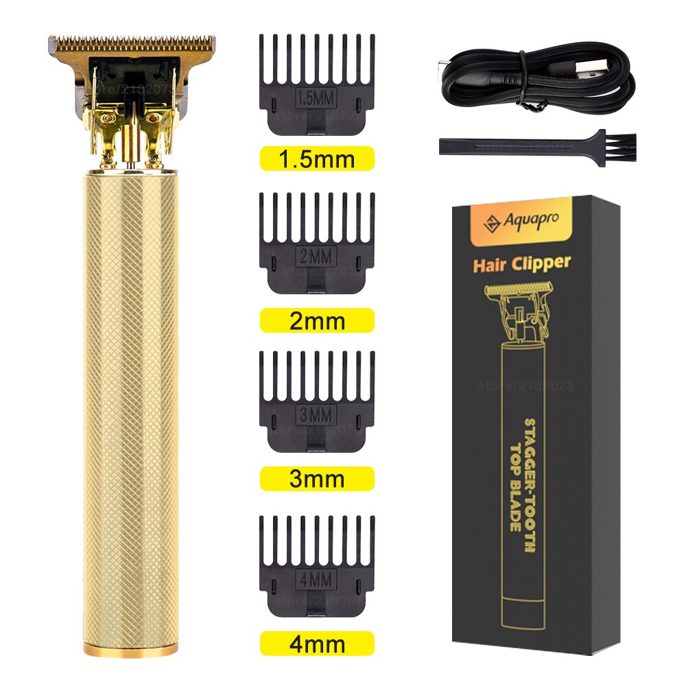 Haar Schermaschinen Friseur Wiederaufladbare Elektrische Rasierer Trimmer für Männer kabellos männer Rasierer Bart Maschine Rasieren T9: USB Gold