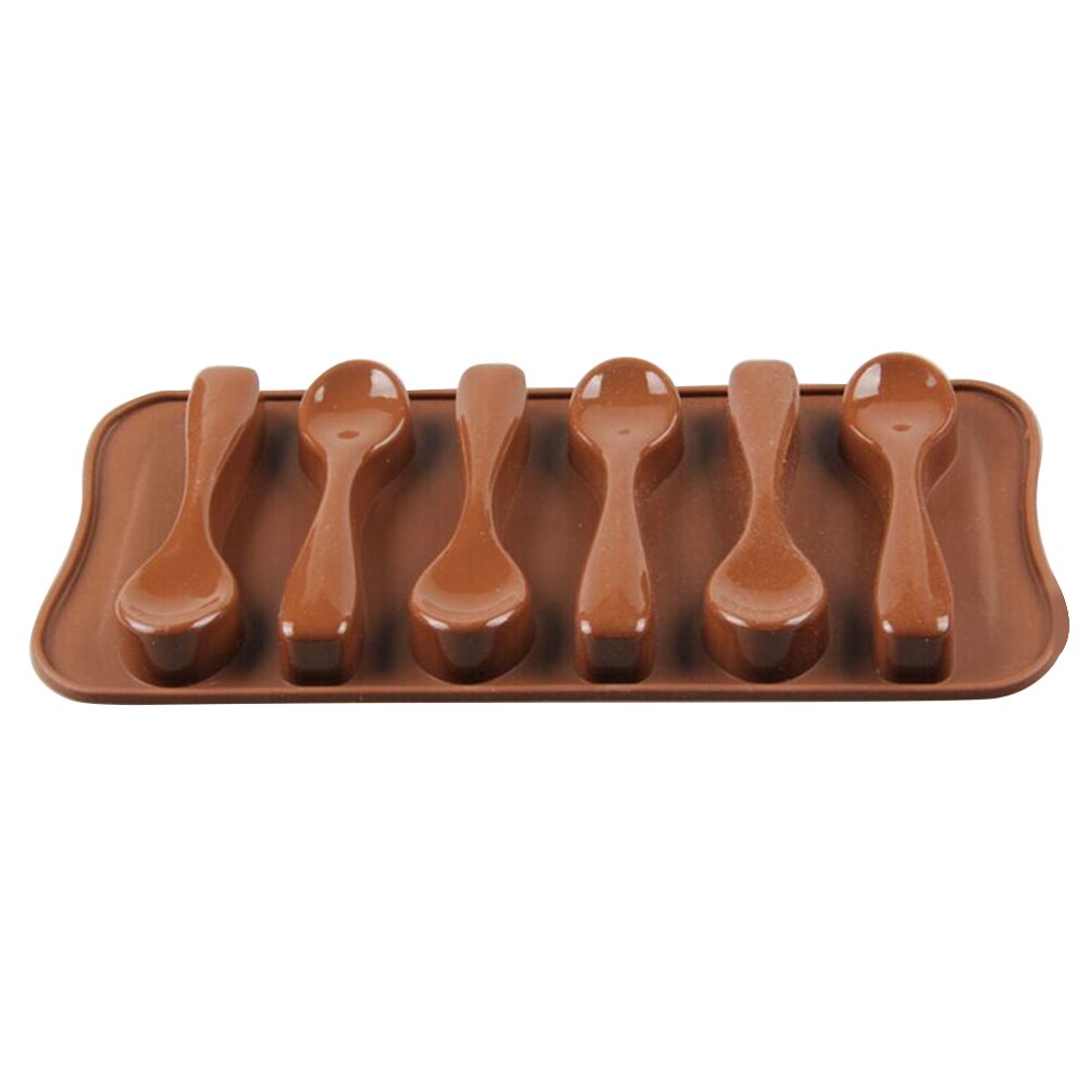 6 Spoon Silicone Mold High Temperature Resistant Ice Mould for Chocolate Candy Baking Cake Decoration HKS99