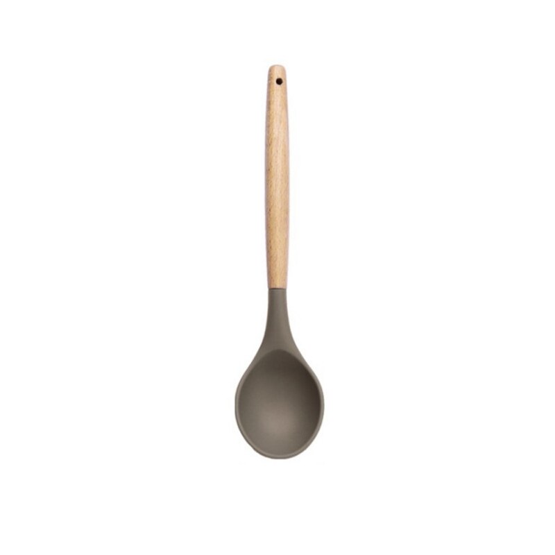 1pc- dreje silikone køkkensæt suppeske køkkenredskaber madlavning non-stick køkkentilbehør: Ske