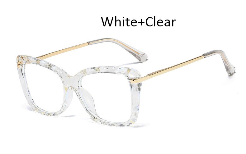 Anti Blauw Licht Bril Transparante Vierkante Optische Computer Bril Vrouwen Blauw Licht Big Frame Clear Cat Eye Vrouwen 'S: Transparent Clear