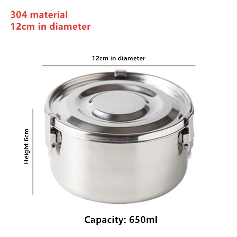 350-3000ML Microwave Lunch Box Food Grade 304 Stainless Steel Anti-leak Bento Box Strong Tightness Picnic Box For Fruits Snacks: Silver
