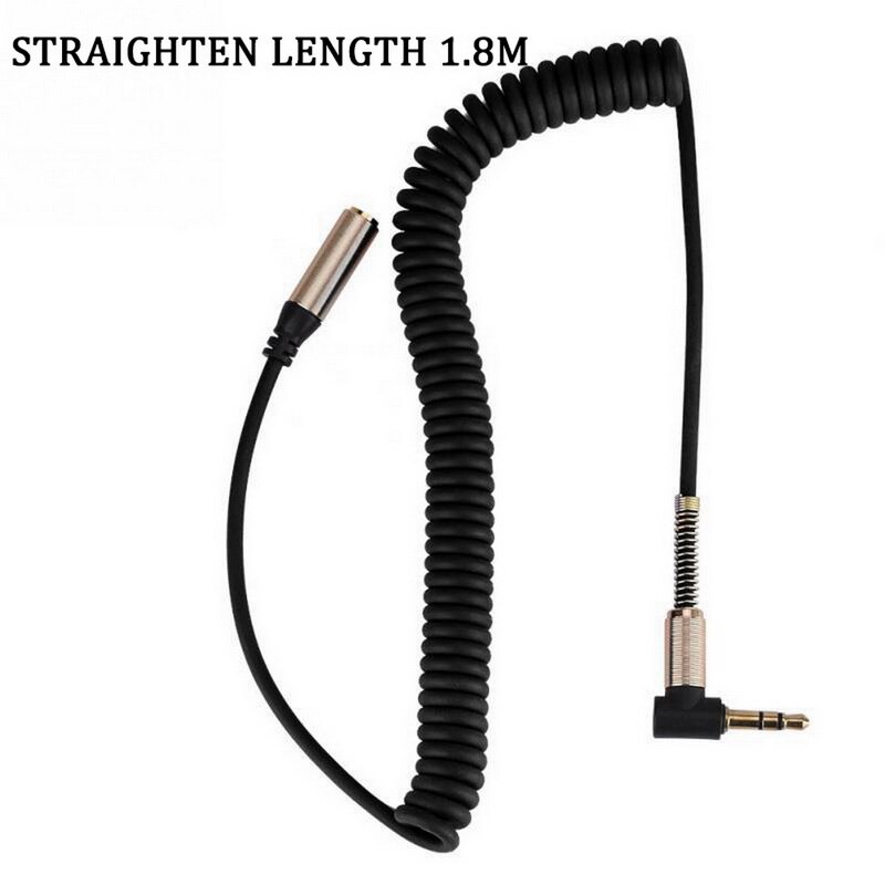 Elbow spring retractable 3.5mm audio cable aux audio speaker cable retractable cable car cable Extension Cable Retractable Cable: Black
