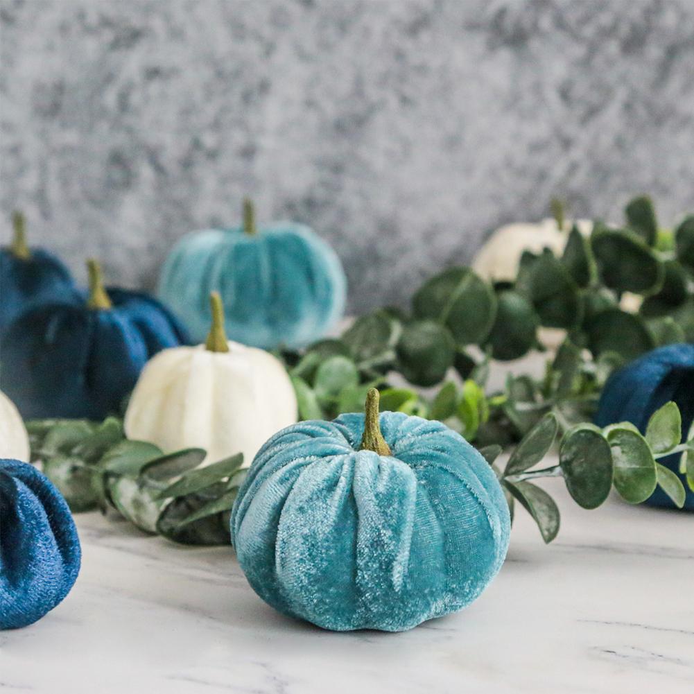 Handmade Velvet Pumpkins Halloween Decor Super Soft Stuffed Pumpkin With Exquisite Artificial Pumpkin Simulated Cute Pumpkins