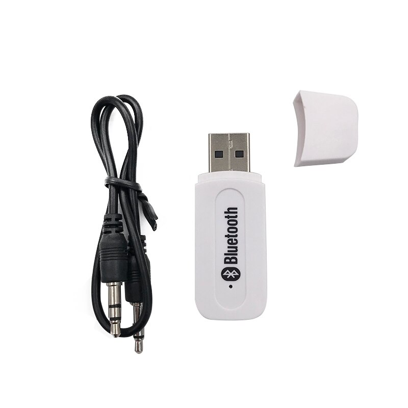 Car Bluetooth Receiver A2DP Dongle Music mp3 Audio Receiver Wireless USB Adapter for Car AUX Android/IOS Mobile Car Accessories: White