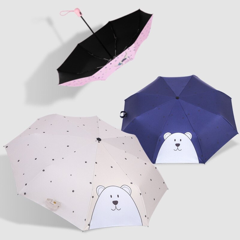 Keconutbe automatisk børns paraply vindtæt vandtæt tre foldende aluminium paraplyer regn kvindelig parasol børn paraply