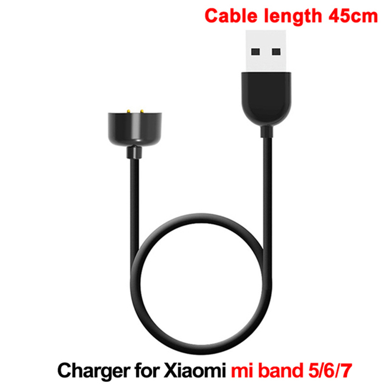 Cargador USB para Xiaomi Mi Band 7 6 5 4 3 2 Cable base de datos para MiBand 5 6 7 Pro cargador adaptador USB Cable portátil de carga rápida: Arena rosa
