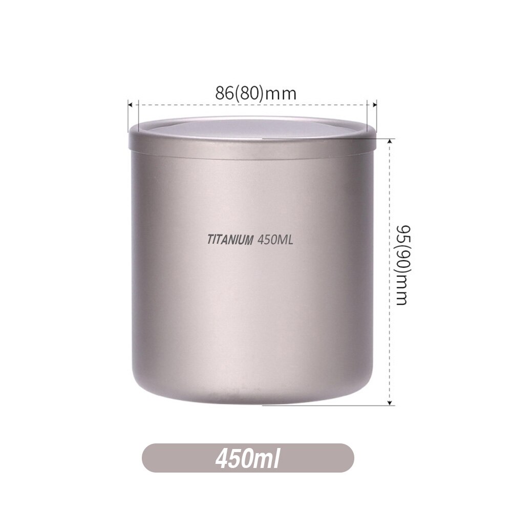 220ml/330ml/450ml/550ml Double Wall Titanium Water Cup Coffee Tea Mug for Home Office Outdoor Camping Hiking Backpacking Picnic: A3