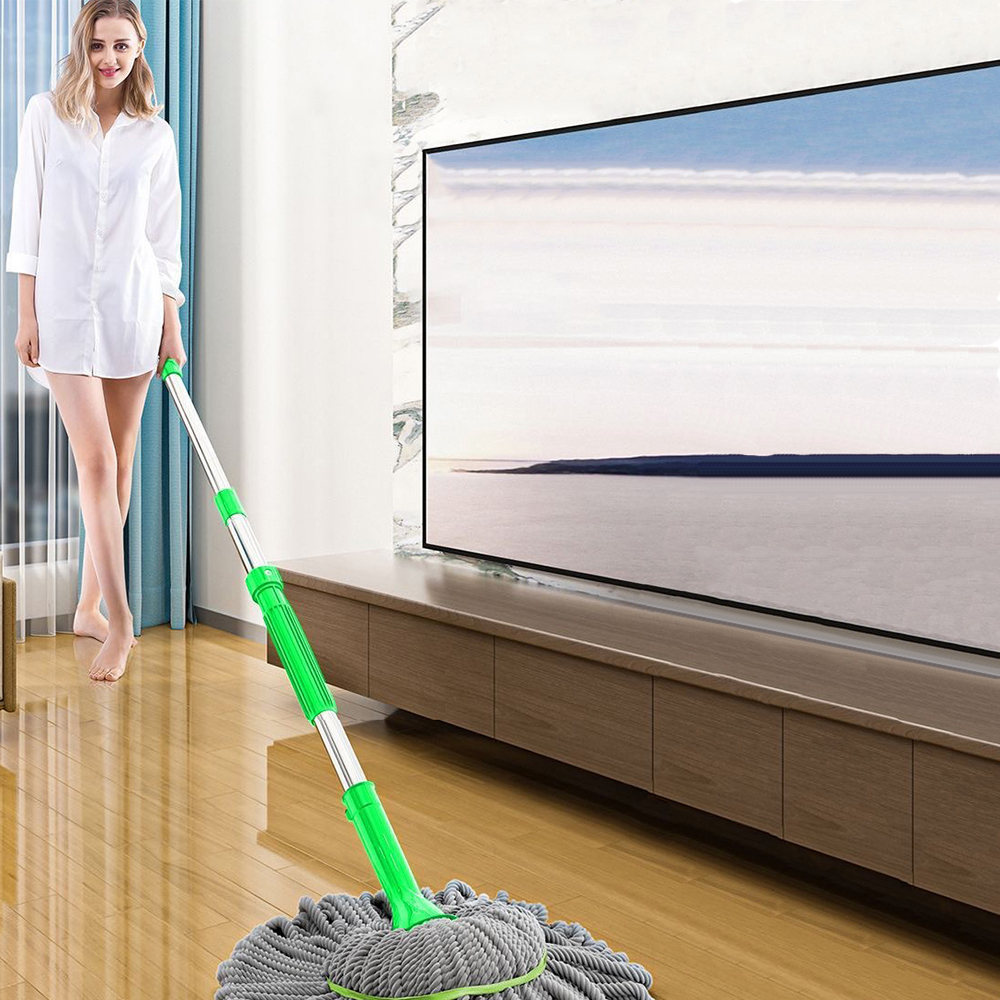 2in1 gedehydrateerde dweil Zelfwringende twist-mops Zeer absorberende 360 draaibare verstelbare microvezel nat- en droogmop voor vloerreiniging