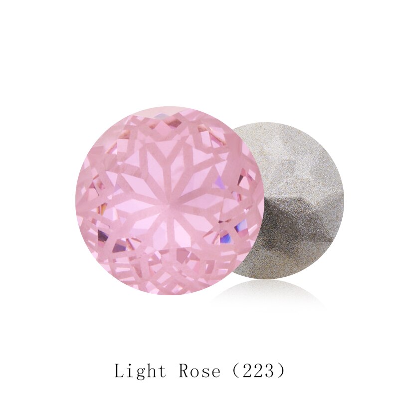 Ronde Rivoli Lijm Op Rhinestones 10Mm Pointback Stenen Diy Ambachten Shiny Glas Strass K9 Kristallen: 10mm 10pcs / Light Rose