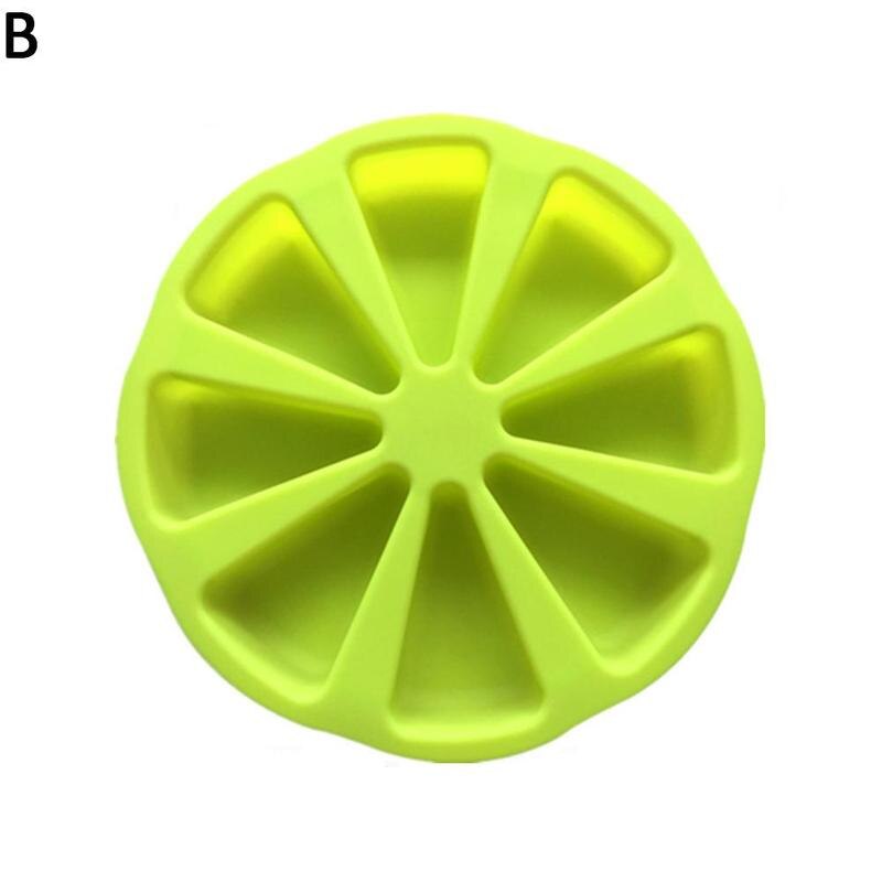 8-Gat Scoren Silicone Mold Oranje Vorm Pizza Tray Tools Bakken Cake Bakken Fondant Pan Muffin Driehoek Bakvormen T7V0: green